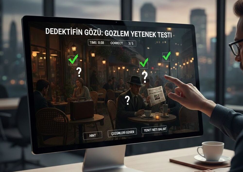 Gözlem yeteneğini ölçen interaktif bir test metni